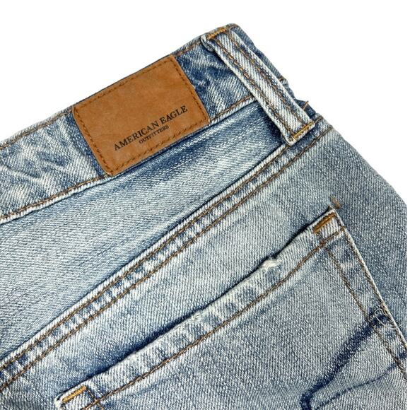 American Eagle Jean Skirt Hi-Rise Festival Mini Light Wash Denim Lace Women's 0 - Picture 8 of 12